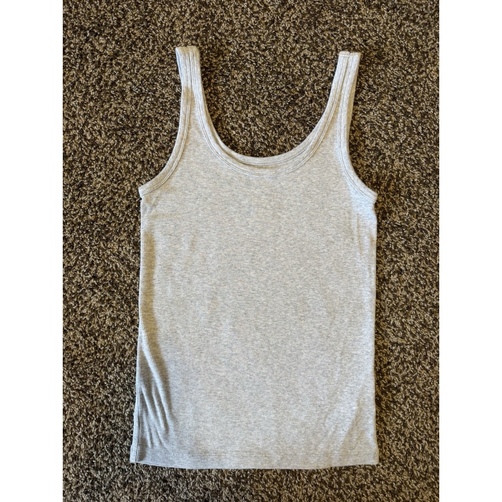 Aerie Grey Ribbed Tank Top Size Small